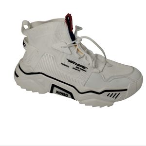 XIDISO Fashion Knit Hi Top Sneaker Shoe Mens Sz US 10 EU 44 White Black